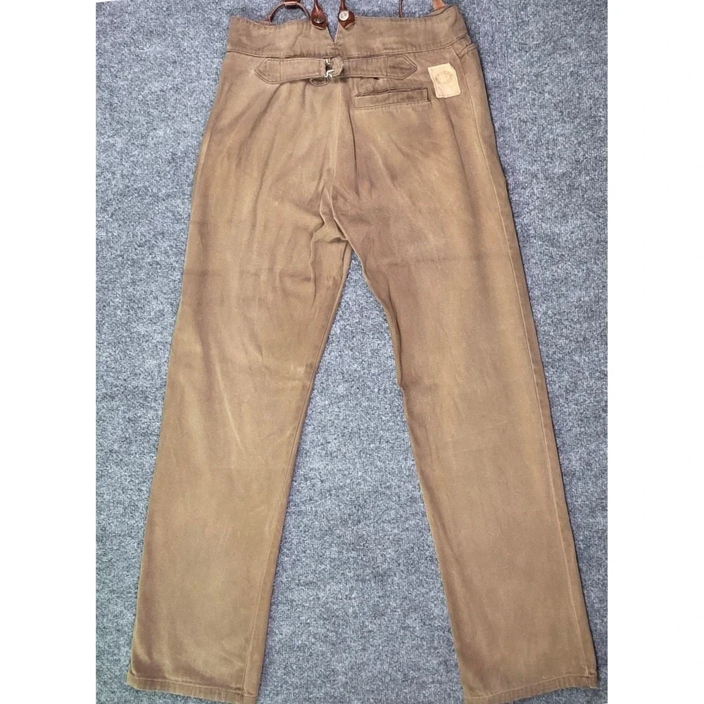 Wah Maker Frontier Canvas Pants Mens 32 Buckle Back Suspenders Old West USA